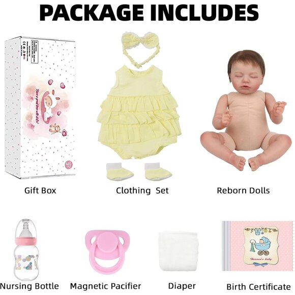 🆕20Inch Full Cloth Body With Vinyl Limbs Cute Baby Doll Girl Realistic Doll - Picture 10 of 10